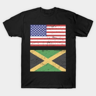 United States Flag & Jamaica Flag T-Shirt